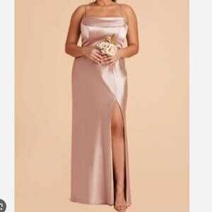 Birdie Grey Mia Rose Gold Satin Full Length Formal Dress